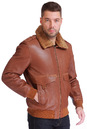 Мужская кожаная куртка из натуральной кожи утепленная, отделка овчина 0900857