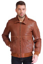 Мужская кожаная куртка из натуральной кожи утепленная, отделка овчина 0900857-4