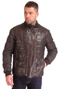 Мужская кожаная куртка из натуральной кожи утепленная с воротником 0900894