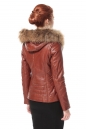 Женская кожаная куртка из натуральной кожи с капюшоном, отделка енот 0900200-3