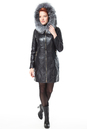 Женское кожаное пальто из натуральной кожи с капюшоном, отделка чернобурка 0900204-2