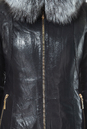 Женское кожаное пальто из натуральной кожи с капюшоном, отделка чернобурка 0900204-4