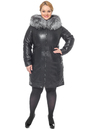 Женское кожаное пальто из натуральной кожи с капюшоном, отделка чернобурка 0900204-9 вид сзади