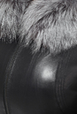 Женское кожаное пальто из натуральной кожи с капюшоном, отделка чернобурка 0900204-6 вид сзади