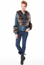 Женская кожаная куртка из натуральной кожи с воротником, отделка чернобурка 0900217-3