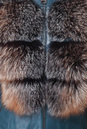 Женская кожаная куртка из натуральной кожи с воротником, отделка чернобурка 0900217-2