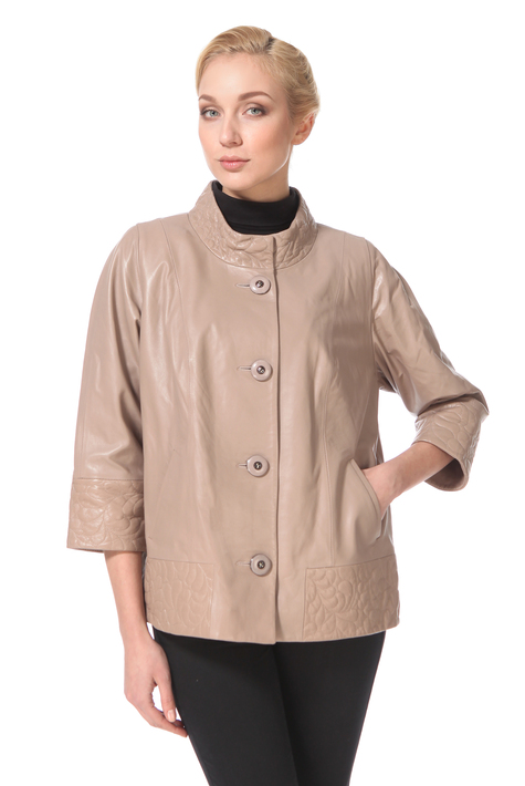 Женская кожаная куртка из натуральной кожи с воротником 0900258