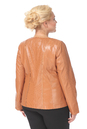 Женская кожаная куртка из натуральной кожи без воротника 0900264-3 вид сзади