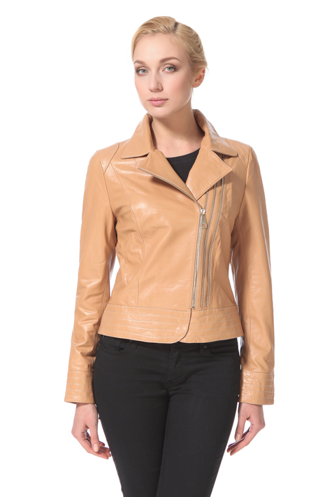 Женская кожаная куртка из натуральной кожи с воротником 0900265