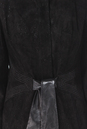 Женское кожаное пальто из натуральной замши с воротником, отделка песец 0900292-5 вид сзади