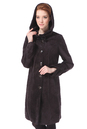 Женское кожаное пальто из натуральной замши с капюшоном 0900296