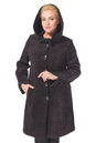 Женское кожаное пальто из натуральной замши с капюшоном 0900296-8 вид сзади