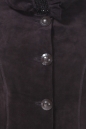 Женское кожаное пальто из натуральной замши с капюшоном 0900296-7 вид сзади