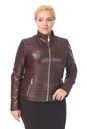 Женская кожаная куртка из натуральной кожи с воротником 0900303-8 вид сзади