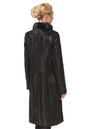 Женское кожаное пальто из натуральной замши (с накатом) с воротником, отделка норка 0900352-4
