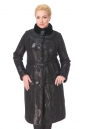 Женское кожаное пальто из натуральной замши (с накатом) с воротником, отделка норка 0900352-2