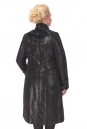 Женское кожаное пальто из натуральной замши (с накатом) с воротником, отделка норка 0900352-7