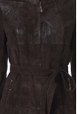 Женское кожаное пальто из натуральной замши (с накатом) с воротником 0900356-7