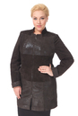 Женское кожаное пальто из натуральной замши (с накатом) с воротником 0900356-3