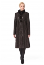 Женское кожаное пальто из натуральной замши (с накатом) с воротником,  отделка норка 0900362-4