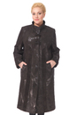 Женское кожаное пальто из натуральной замши (с накатом) с воротником,  отделка норка 0900362-5