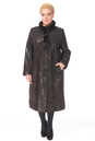 Женское кожаное пальто из натуральной замши (с накатом) с воротником,  отделка норка 0900362-2