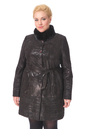 Женское кожаное пальто из натуральной замши (с накатом) с воротником,  отделка норка 0900364-4