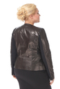 Женская кожаная куртка из натуральной кожи без воротника 0900385-6 вид сзади
