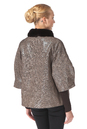Женская кожаная куртка из натуральной замши (с накатом) с воротником, отделка кролик 0900398-5