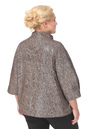 Женская кожаная куртка из натуральной замши (с накатом) с воротником, отделка кролик 0900398-7 вид сзади