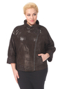 Женская кожаная куртка из натуральной замши (с накатом) с воротником 0900411-5 вид сзади