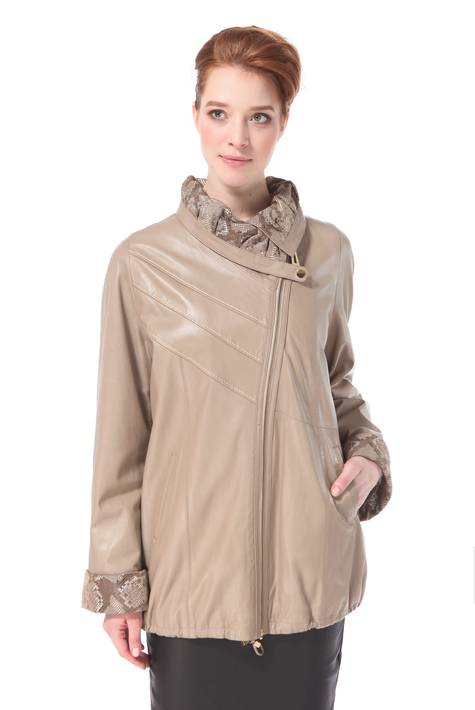 Женская кожаная куртка из натуральной кожи с воротником 0900418