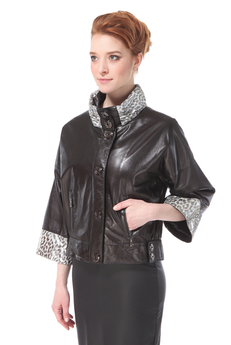Женская кожаная куртка из натуральной кожи с воротником 0900435