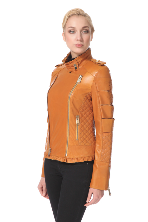 Женская кожаная куртка из натуральной кожи с воротником 0900458