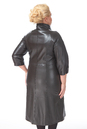 Женское кожаное пальто из натуральной кожи с воротником 0900502-5 вид сзади