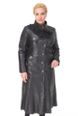 Женское кожаное пальто из натуральной кожи с воротником, отделка замша 0900505-7 вид сзади