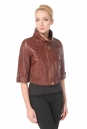 Женская кожаная куртка из натуральной кожи с воротником 0900508