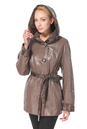 Женская кожаная куртка из натуральной кожи с капюшоном 0900560
