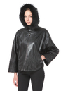 Женская кожаная куртка из натуральной кожи с капюшоном, отделка песец 0900575-4