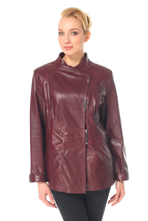 Женская кожаная куртка из натуральной кожи с воротником 0900576