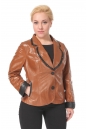 Женская кожаная куртка из натуральной кожи с воротником 0900580-7 вид сзади