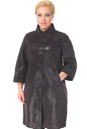 Женское кожаное пальто из натуральной замши (с накатом) с воротником 0900610-7 вид сзади