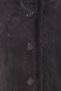 Женское кожаное пальто из натуральной замши (с накатом) с воротником, отделка норка 0900614-4