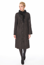 Женское кожаное пальто из натуральной замши (с накатом) с воротником, отделка норка 0900616-3
