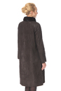 Женское кожаное пальто из натуральной замши (с накатом) с воротником, отделка норка 0900616-4