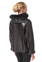 Женская кожаная куртка из натуральной кожи с капюшоном, отделка песец 0900648-3