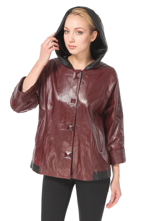 Женская кожаная куртка из натуральной кожи с капюшоном 0900665
