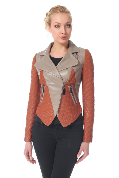 Женская кожаная куртка из натуральной кожи с воротником 0900702
