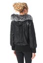 Женская кожаная куртка из натуральной кожи с капюшоном, отделка чернобурка 0900761-3
