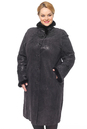 Женское кожаное пальто из натуральной замши с воротником, отделка норка 0900813-6 вид сзади